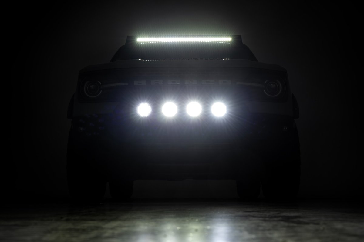 Ford Bronco Sport Nudge Bar - Front - Rough Country - Spectrum Series LED - Black - '21-'24